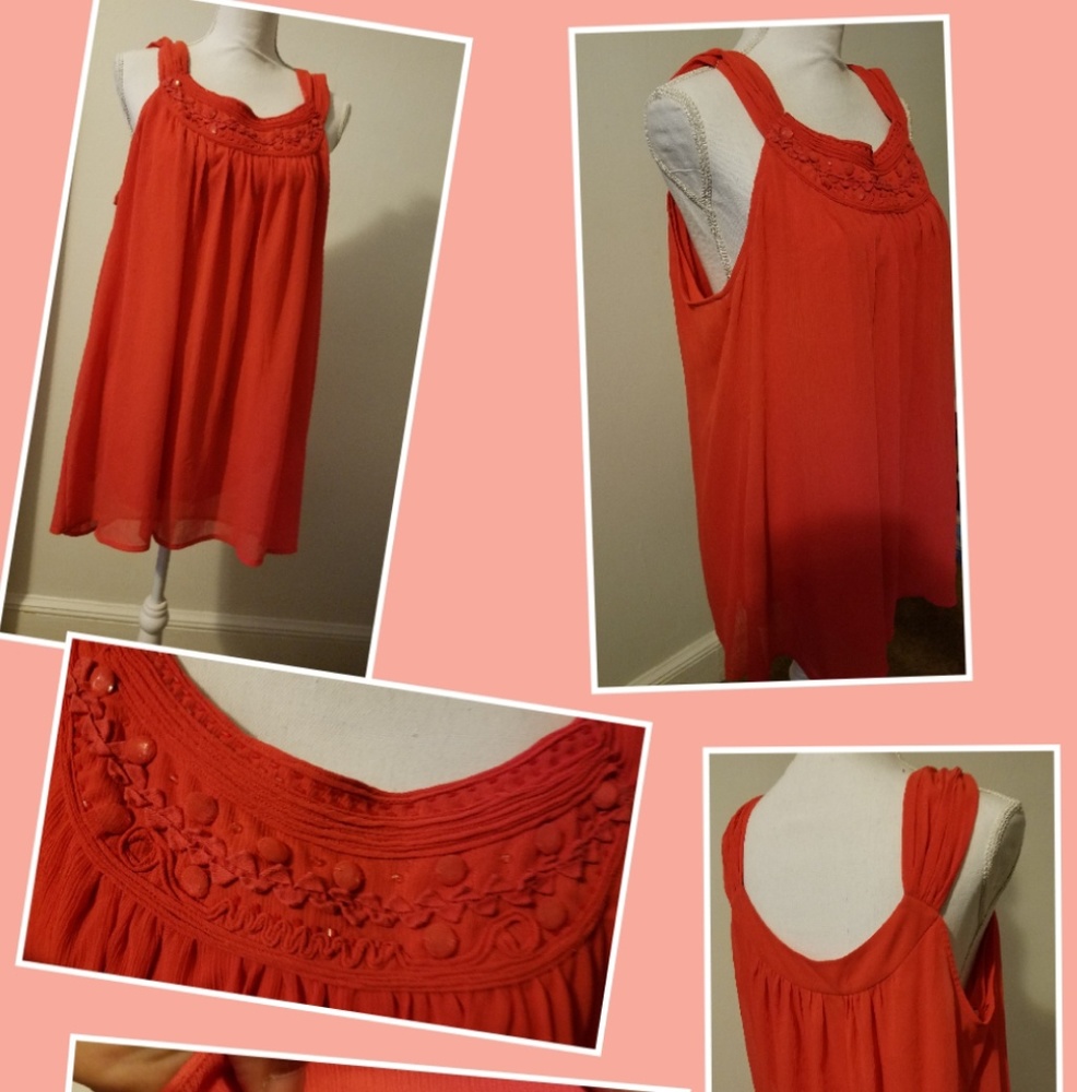 Orange sleeveless top